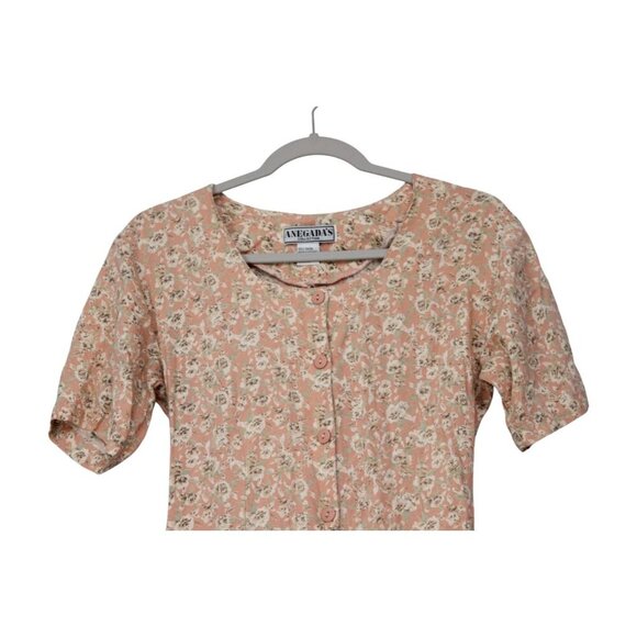 Vintage 90s Romper Size Small Pink Floral Feminine Cottagecore Dainty Prairie - Picture 2 of 12